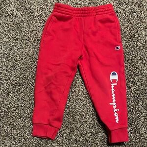 Champion Red Fleece Joggers with Elastic Waistband